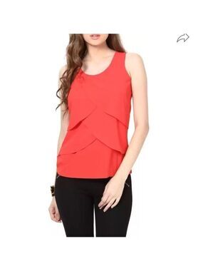 197.Aritzia exclusive| Red Teired Sleeveless Blouse. Side zip.